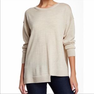 525 America Lagenlook 100% Merino Wool Asymmetrical Hem Cozy Boho Retro Sweater